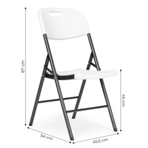 4 sulankstomų kėdžių komplektas, maitinimo rinkinys, metalas, HDPE, baltas, MultiGarden - Image 10