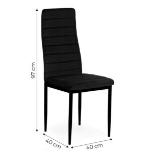 Kėdės su profiliuotu atlošu – JUODAS AKSOMAS – 4 vnt. komplektas - Image 10