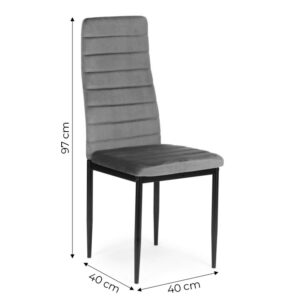 Kėdės su profiliuotu atlošu – PILKAS AKSOMAS – 4 vnt. komplektas - Image 10
