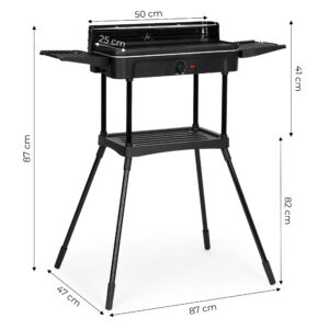 Elektrinis grilis 3-in-1, pastatomas ir stalinis grilis, kepimo plokštė, riebalų surinkimo padėklas, termostatas, MultiGarden - Image 10