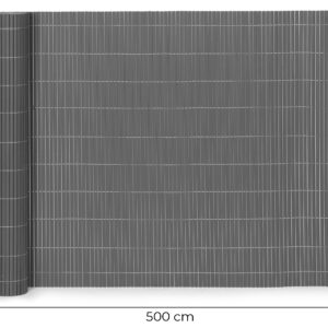 Dvipusis bambukinis kilimėlis 100x500 cm balkonui, terasai, tvorai, antracito spalvos MultiGarden - Image 10