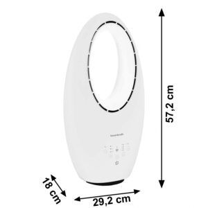 Modernus pastatomas ventiliatorius be menčių 60W – 3 režimai, nuotolinio valdymo pultas, laikmatis, LED apšvietimas - Image 10