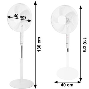 Grindinis ventiliatorius 45W – 3 režimai, 5 mentės, laikmatis, nuotolinio valdymo pultas - Image 10