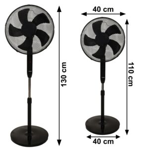 Pastatomas grindų ventiliatorius 45W – 3 režimai, 5 mentės, laikmatis, nuotolinio valdymo pultas - Image 10