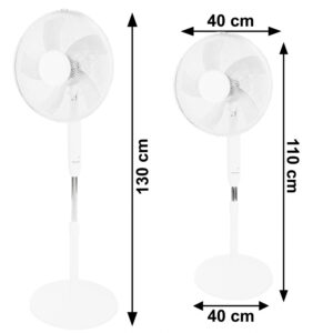 Pastatomas ventiliatorius 45W – 3 režimai, 5 mentės, baltas - Image 10