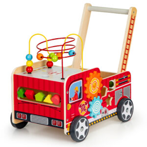 Medinis lavinamasis vaikštynė su kaladėlėmis vaikams – Gaisrinės automobilis ECOTOYS - Image 10
