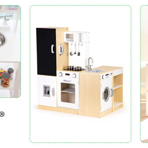 Medinė vaikiška virtuvėlė XXL lenta + LED ECOTOYS - Image 10