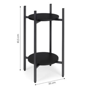Pastatomas gėlių stovas dekoracijoms, 2 pakopų, juodas, ModernHome - Image 10