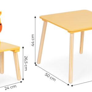 Vaikiškų baldų komplektas stalas + 2 kėdės Giraffe ECOTOYS - Image 10