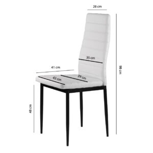 Eko odos kėdės svetainei ir valgomajam, 4 vienetų komplektas, baltos, ModernHome - Image 10