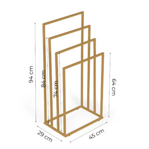 Metalinis pastatomas rankšluosčių stovas su 4 laikikliais, auksinis, ModernHome - Image 10