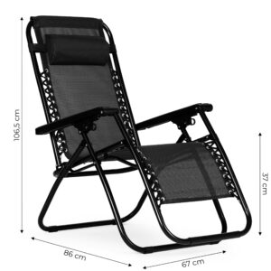 Sodo fotelis su reguliuojamu atlošu ZERO GRAVITY MultiGarden – juodas - Image 10