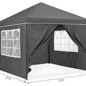 Sodo paviljono palapinė 3x3 m, surenkama su 4 šoninėmis sienelėmis, pilka, MultiGarden - Image 10