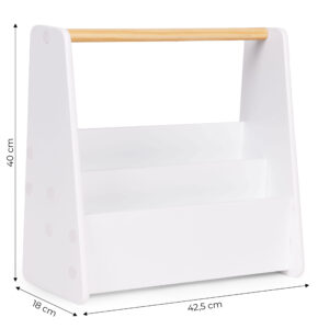 Montessori vaikiška knygų lentyna, 3 aukštų knygų stovas-organizeris, balta ECOTOYS - Image 10