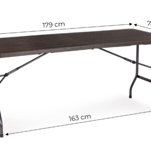 Sulankstomas sodo banketinis maitinimo stalas 180 cm rudas, MultiGarden - Image 10