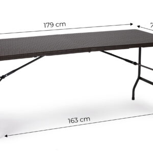 Sulankstomas kavinės banketinis sodo stalas 180 cm rotango, MultiGarden - Image 10