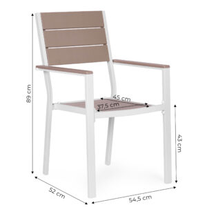 2 sodo kėdžių komplektas terasai ar balkonui, plienas ir HDPE, baltos spalvos, MultiGarden - Image 10