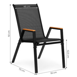 4 sodo kėdžių komplektas, rinkinys terasai ir balkonui, juodos spalvos, MultiGarden - Image 10
