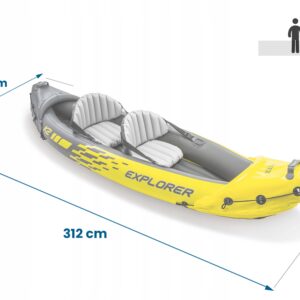 Pripučiamas baidarė Explorer K2 2 asmenims, irklai + pompa INTEX 68307 - Image 10