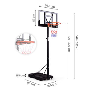 Krepšinio stovas, reguliuojamas iki 305 cm, pastatomas, lenta, lankas, MultiGarden - Image 10