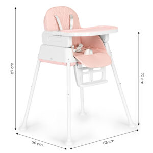Sulankstoma vaikiška maitinimo kėdutė 3-in-1, rožinė, ECOTOYS - Image 10