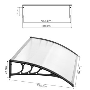 Durų stogelis 100x80 cm polikarbonatinė stogo danga MultiGarden - Image 10