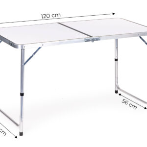 Turistinis stalas, sulankstomas kempingo stalas, baltas stalviršis, 120x60 cm, MultiGarden - Image 10