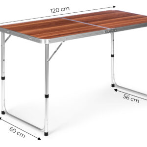 Turistinis stalas, sulankstomas kempingo stalas, rudas stalviršis, 120x60 cm, MultiGarden - Image 10
