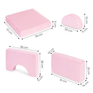 Vaikiškas modulinis fotelis „pasidaryk pats“, 8 minkštos pagalvėlės, sulankstomas – rožinis ECOTOYS - Image 10