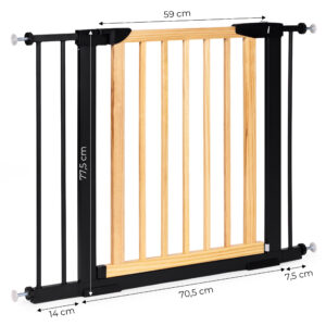 Apsauginiai varteliai, 74-100 cm, laiptams ir durims, metalas ir medis, papildomos sekcijos, ECOTOYS - Image 10