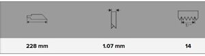 Tiesinio pjūklo geležtės Bahco 14TPI 228x1.07mm, 2 vnt. - Image 3