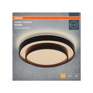 Šviestuvas lubų Osram, LED, 24W, 3000K, 1450lm, Ø385, juoda - Image 3