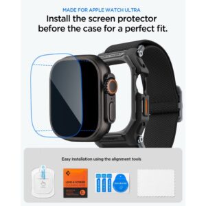 SPIGEN LITE FIT PRO IR GRŪDINTAS STIKLAS APPLE WATCH ULTRA 1 / 2 / 3 (49 MM) MATINĖ JUODA - Image 10