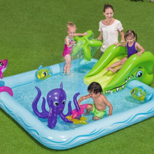 Bestway vandens žaidimų aikštelė vaikams AQUARIUM pripučiamas baseinas + čiuožykla 53052 - Image 2