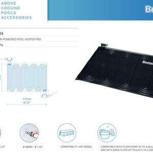 Bestway saulės energija šildomas kilimėlis 170x110cm baseinui 58423 - Image 8