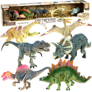 Dažytų dinozaurų figūrėlių rinkinys DINOSAURS įvairūs 6 vnt. ZA2051