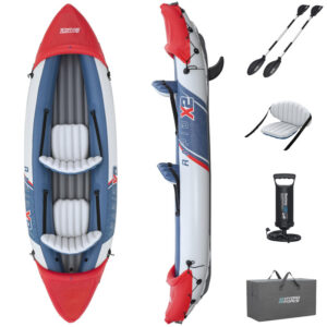 Bestway pripučiama 2 vietų baidarė LITE-RAPID X2 + irklai, maks. 160kg 65077 - Image 2