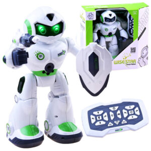 Nuotoliniu būdu valdomas šokantis ROBOTAS, mokantis anglų kalbos, su šviesos ir garso efektais RC0447
