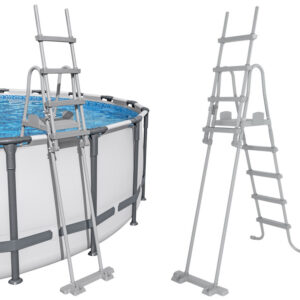Bestway baseino kopėčios 132cm – saugios, neslidžios, metalinės 58332 - Image 3