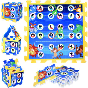 Putinis dėlionės kilimėlis – lavinamasis kilimėlis vaikams ALPHABET džiunglės 93x93cm ZA3148