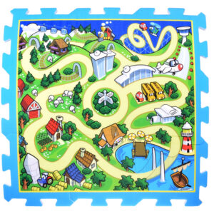 Putinis dėlionės kilimėlis CITY - STREET vaikiškas kilimėlis 93x93cm ZA3150 - Image 2