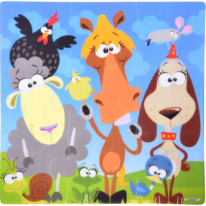 Putinis dėlionės kilimėlis GYVŪNAI Spalvingas kilimėlis kūdikiams 90x90cm ZA3151 - Image 3