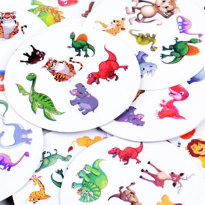 Greitų pirštų kortų žaidimas – raskite porą DINOSAURŲ apvalios kortelės ZA3292 - Image 5