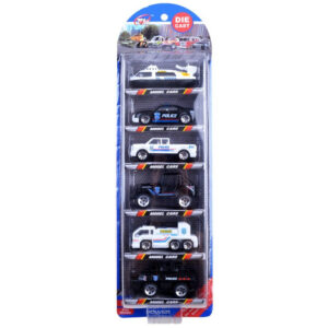 Metaliniai automobiliai, POLICE rinkinys 6 vnt., ZA3505 spyruokliniai - Image 4
