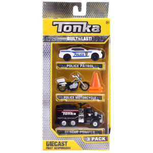 Hasbro TONKA transporto priemonių rinkinys POLICE Įvairūs metaliniai automobiliai + kūgiai ZA3633