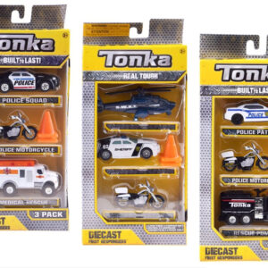 Hasbro TONKA transporto priemonių rinkinys POLICE Įvairūs metaliniai automobiliai + kūgiai ZA3633 - Image 5
