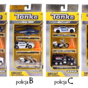 Hasbro TONKA transporto priemonių rinkinys POLICE Įvairūs metaliniai automobiliai + kūgiai ZA3633 - Image 6