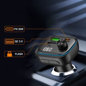 Tech-Protect CC07 3 PRIEVADŲ AUTOMOBILINIS ĮKROVIKLIS PD 54W + FM SIŲSTUVAS BLUETOOTH JUODAS - Image 3