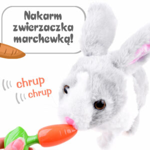 Interaktyvus gyvūnas traškantis šokinėjantis zuikis + morka ZA2685 - Image 5