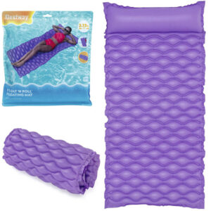 Bestway pripučiamas vyniojamas vandens čiužinys 213x86cm VIOLETINIS 44020